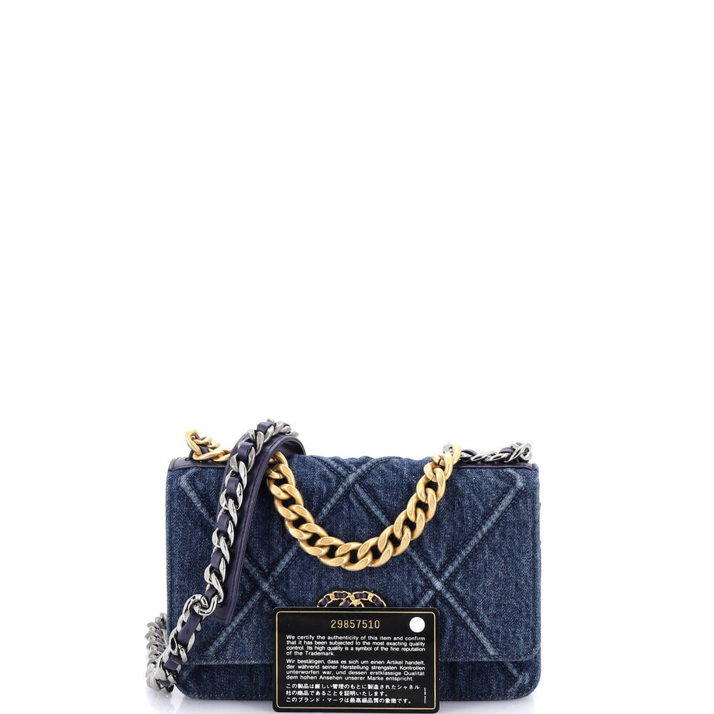 Chanel 19 Wallet on Chain Quilted Denim - Picture 2 of 8